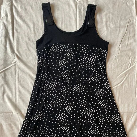 Jessica Polka Dot Black & White 60s Style Mod Midi Dress - Picture 5 of 13